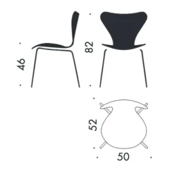 Serie 7™ Stuhl gefärbte Esche Gestell Warmes Graphit
