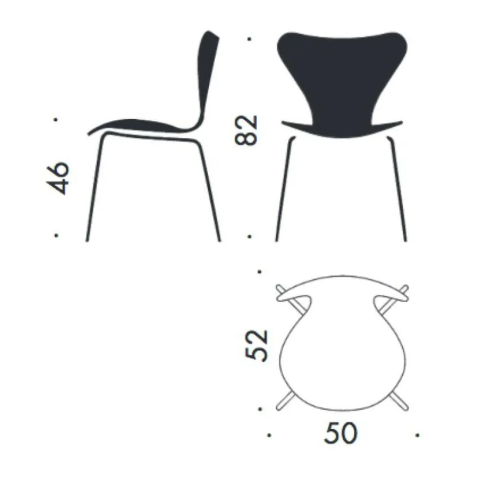 Serie 7™ Stuhl gefärbte Esche Gestell Warmes Graphit