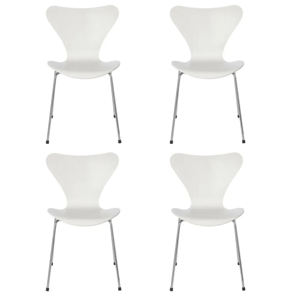 Serie 7™ Stuhl gefärbte Esche Gestell Verchromt 4er Set
