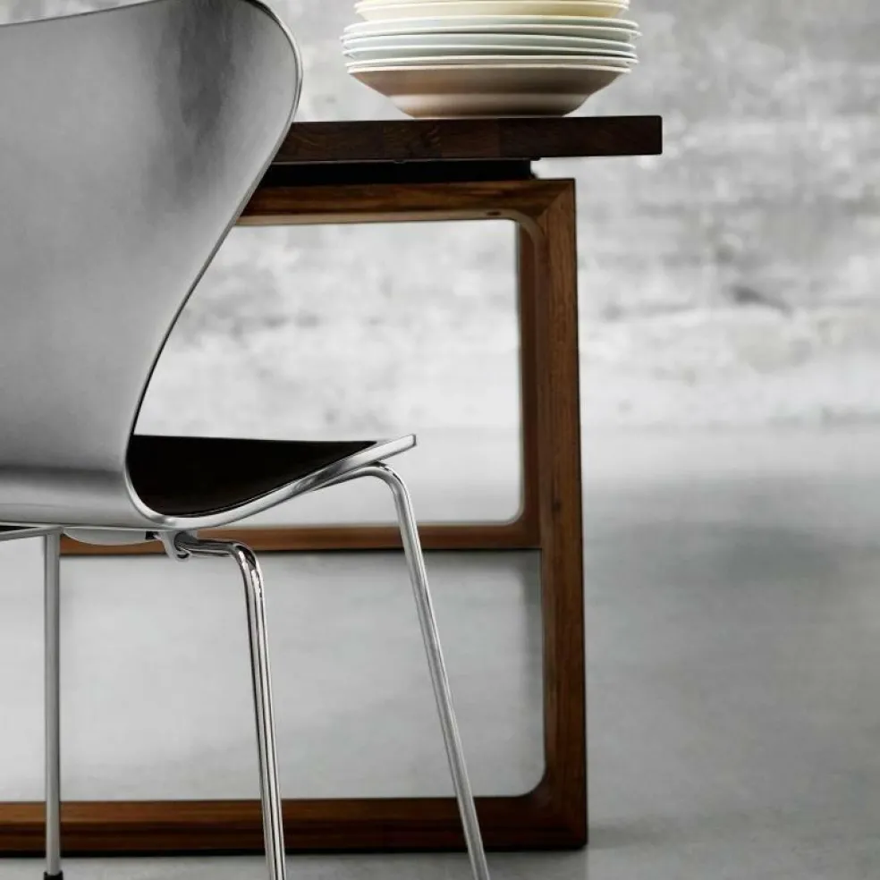 Serie 7™ Stuhl gefärbte Esche Gestell Verchromt 4er Set