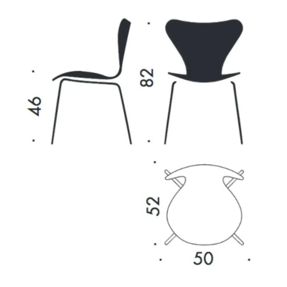 Serie 7™ Stuhl gefärbte Esche Gestell Verchromt 4er Set