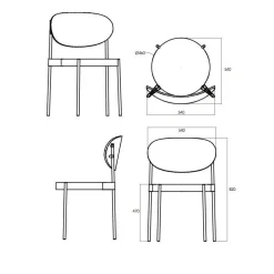 Series 430 Stuhl Gestell Stahl
