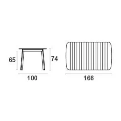 Shine Gartentisch 166x100cm