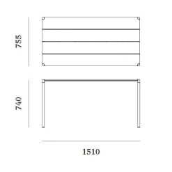Sine Gartenesstisch 151x75,5cm