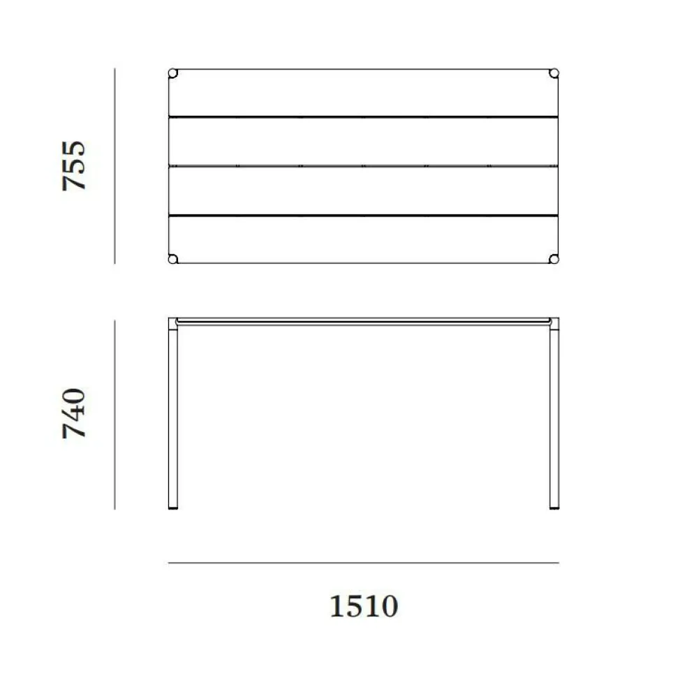 Sine Gartenesstisch 151x75,5cm