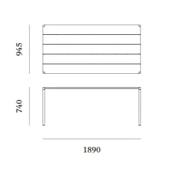 Sine Gartenesstisch 189x94,5cm