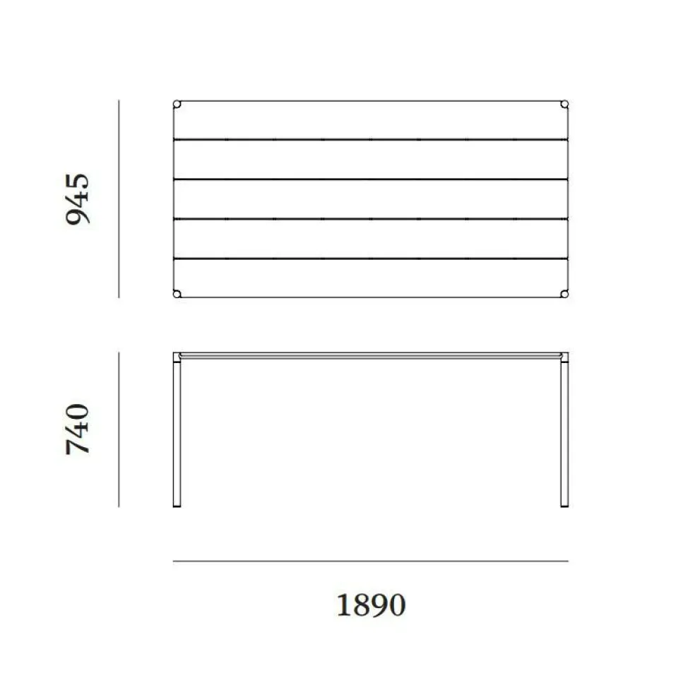 Sine Gartenesstisch 189x94,5cm