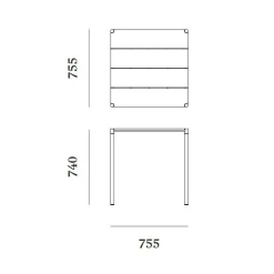 Sine Gartenesstisch 75,5x75,5cm