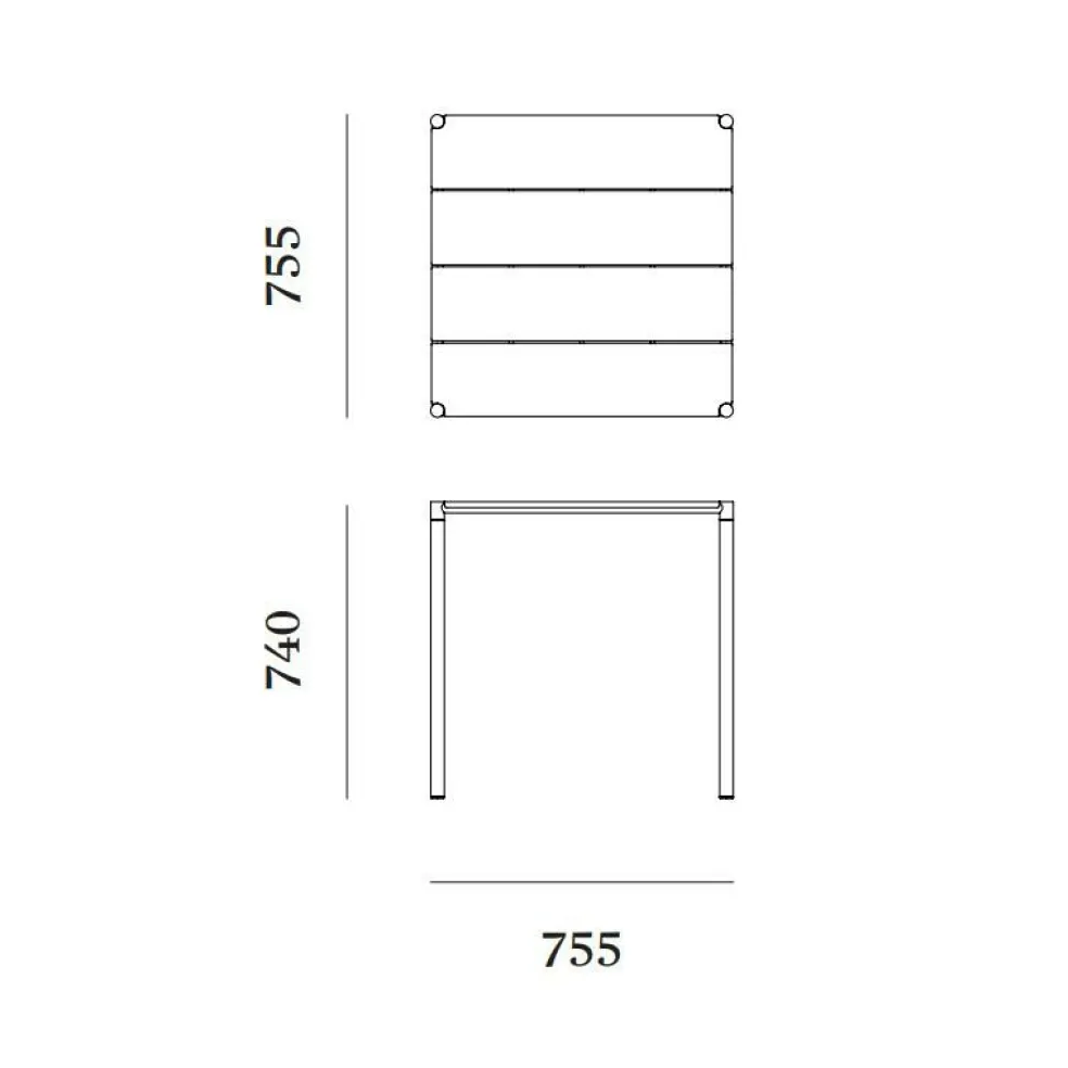 Sine Gartenesstisch 75,5x75,5cm