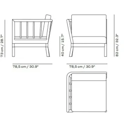 Skagerak Tradition Outdoor Sofa Endmodul