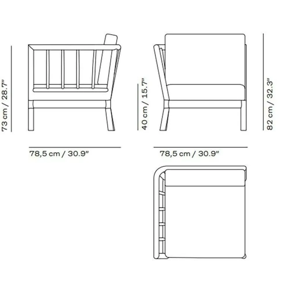 Skagerak Tradition Outdoor Sofa Endmodul