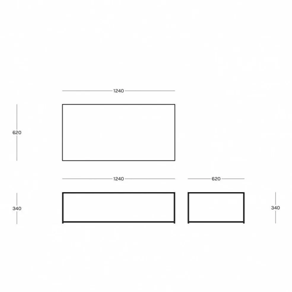 Slim Irony Beistelltisch 124x62x34cm