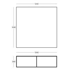 Slim Irony Couchtisch 124x124cm