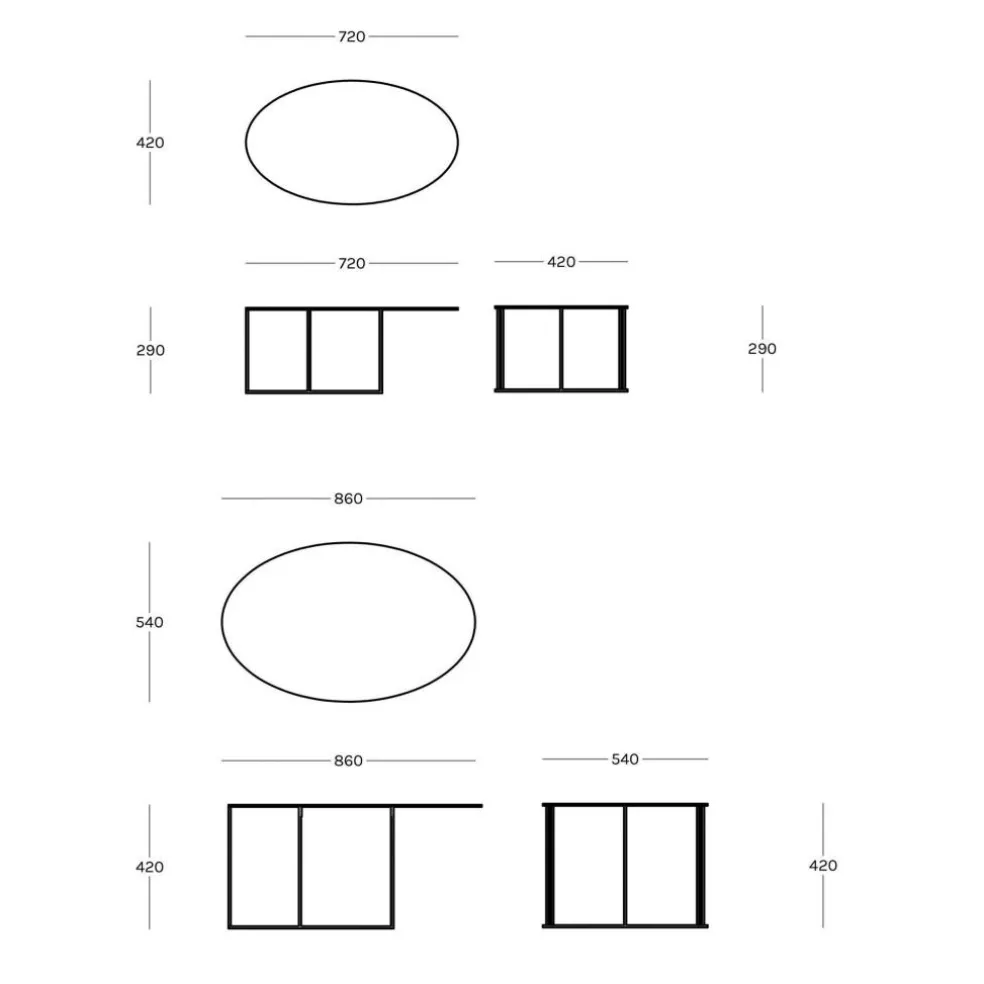 Slim Irony Oval Couchtisch