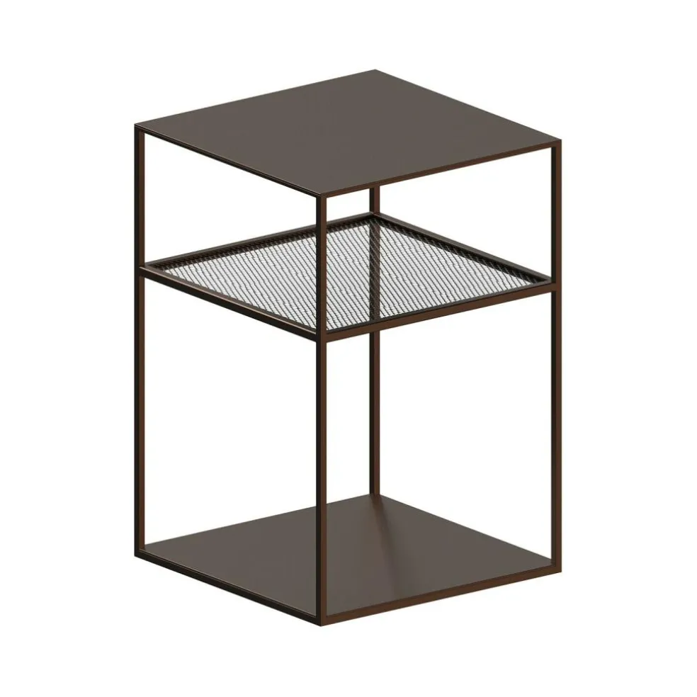 Slim Irony Triplet Beistelltisch 31x31cm mit Streckmetallgitter