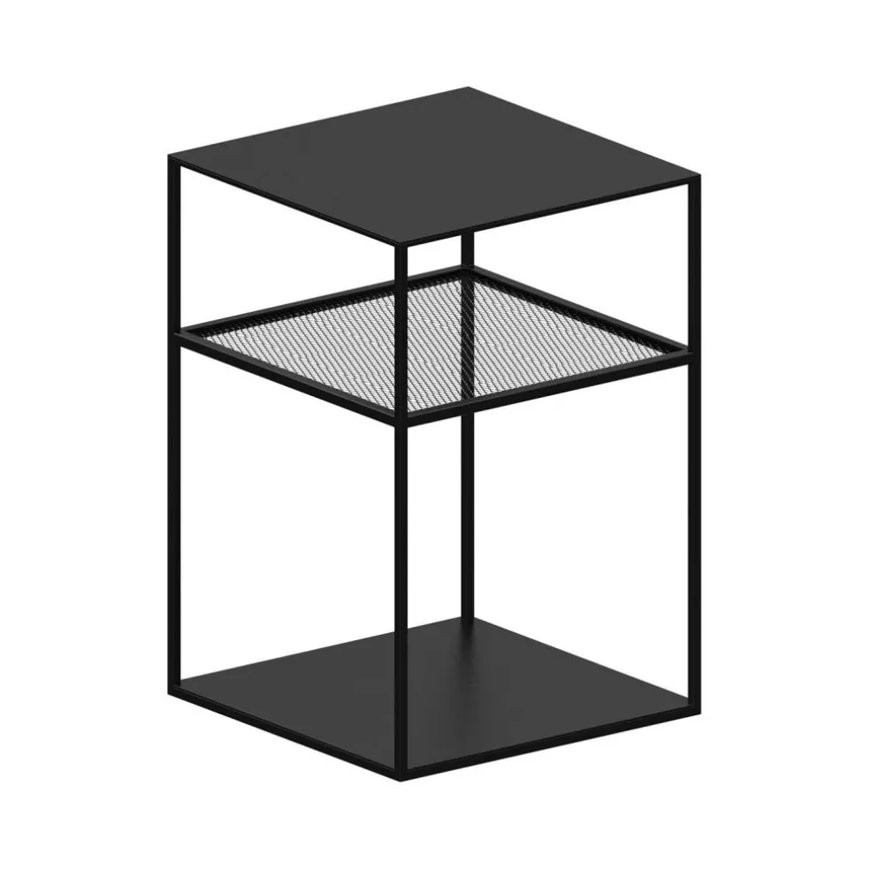 Slim Irony Triplet Beistelltisch 31x31cm mit Streckmetallgitter