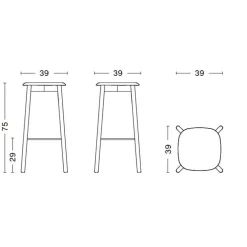 Soft Edge 82 Barhocker H 75cm