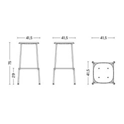 Soft Edge 85 Barhocker hoch Gestell Stahl schwarz