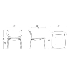 Soft Edge 95 Barhocker hoch Gestell Stahl schwarz