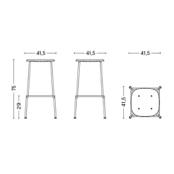 Soft Edge 85 Barhocker hoch Gestell verchromt