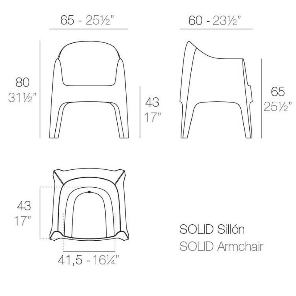 Solid Armlehnstuhl 4er Set