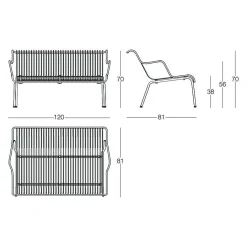 South Gartenbank niedrig 120cm