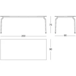 South Gartenesstisch 200x90cm