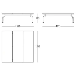 South Gartentisch niedrig 120x120cm