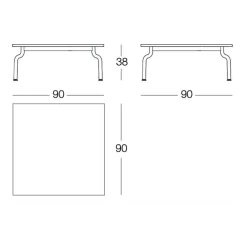 South Gartentisch niedrig 90x90cm