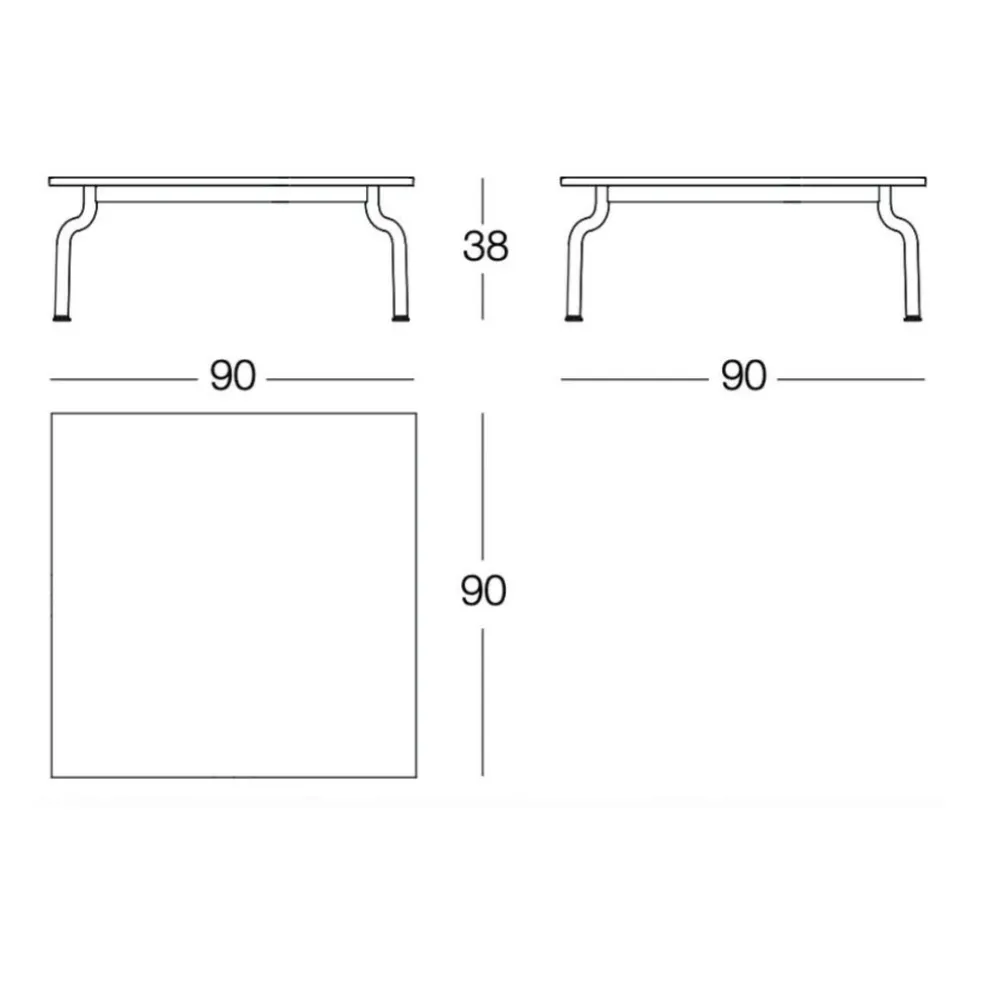 South Gartentisch niedrig 90x90cm