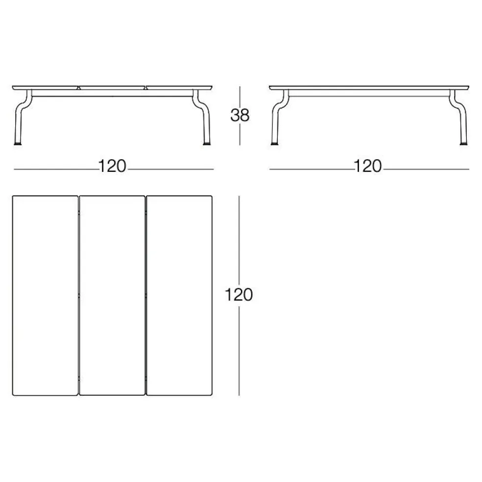 South Gartentisch niedrig 120x120cm Teak