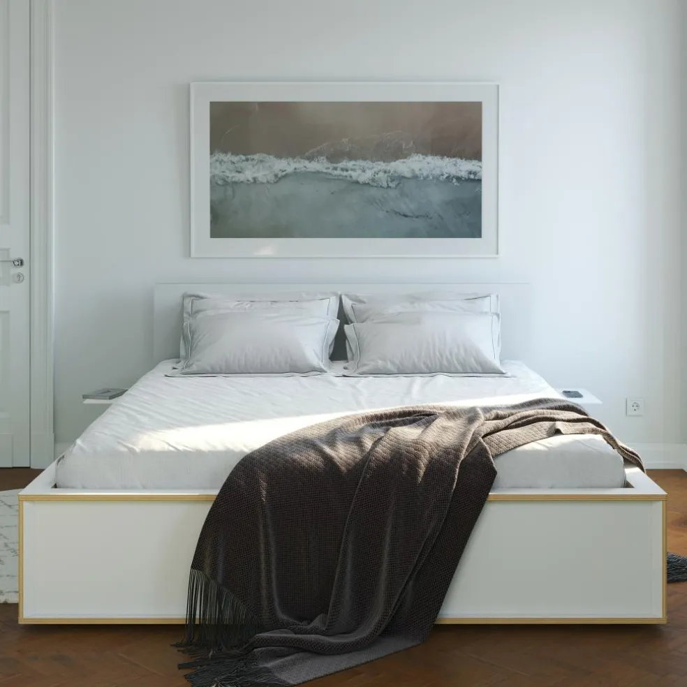 Spaze Doppelbett mit hohem Kopfteil 160x200cm