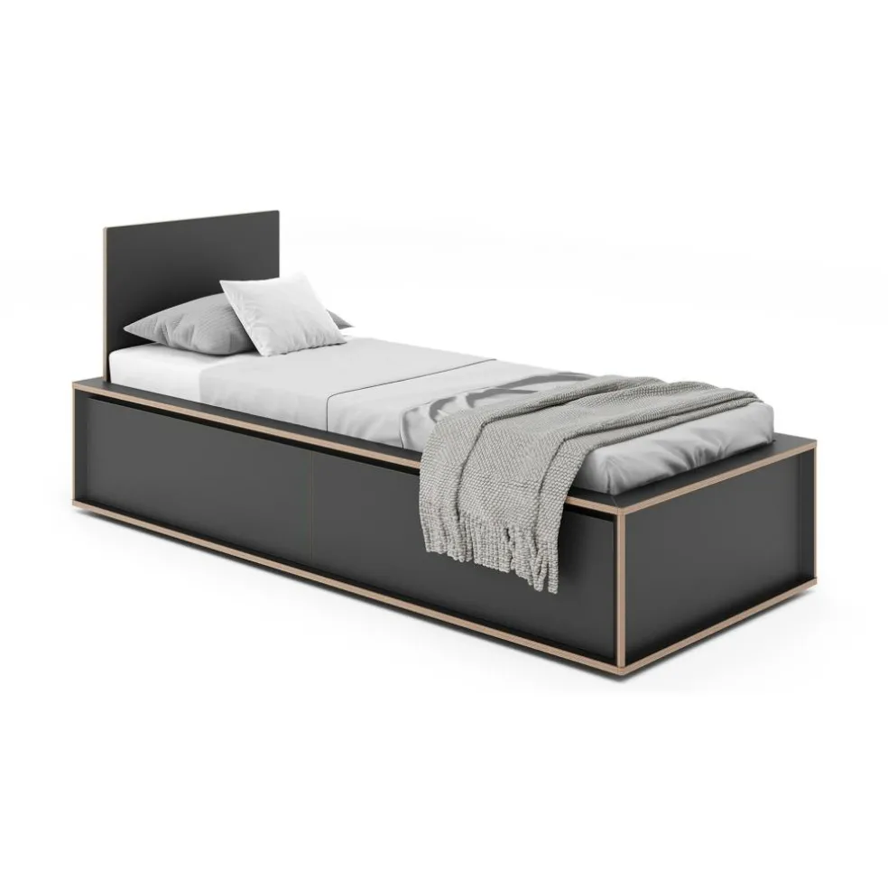 Spaze Einzelbett mit hohem Kopfteil 90x200cm