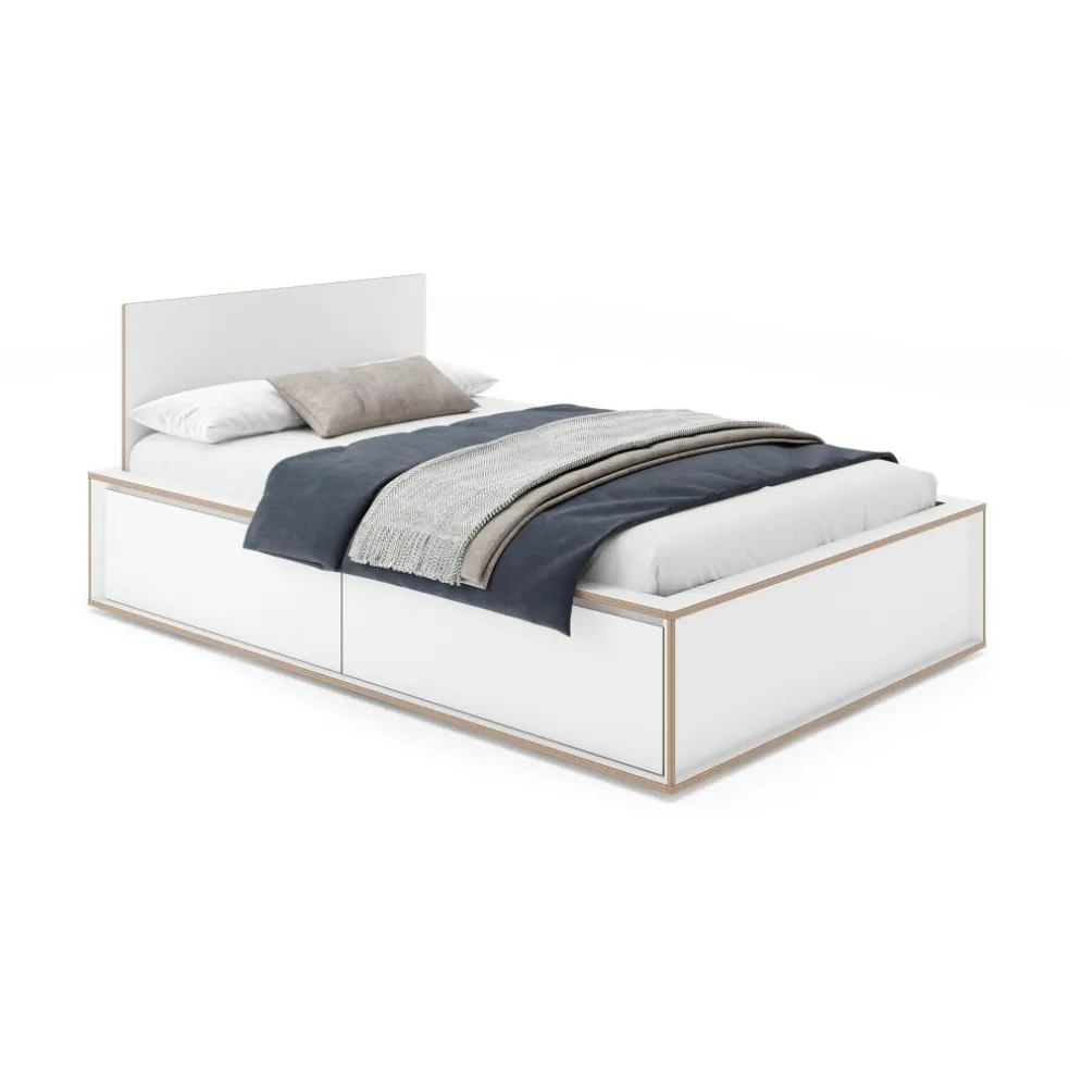 Spaze Einzelbett mit hohem Kopfteil 140x200cm