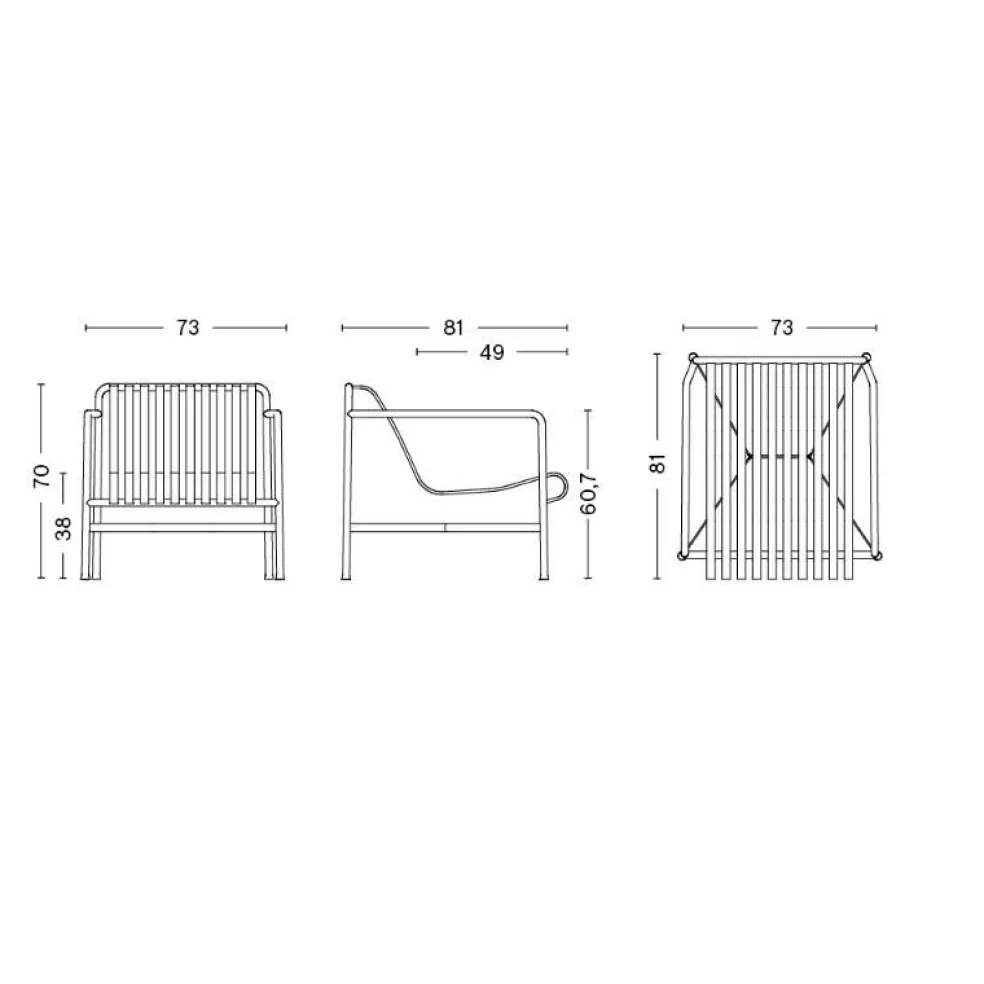 Special Edition 2025 Palissade Garten Loungesessel mit niedriger Rückenlehne