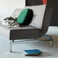Splitback Schlafsofa Chrom 210x89cm