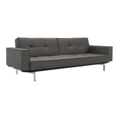 Splitback Schlafsofa mit Armlehnen Chrom 241x89cm