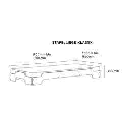 Stapelliege Klassik 90x200cm