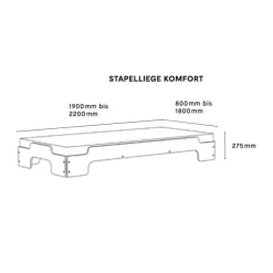 Stapelliege Komfort 90x200cm