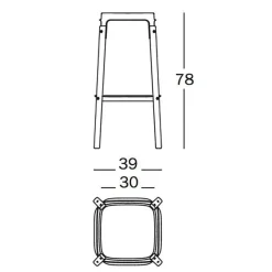 Steelwood Stool Barhocker 78cm