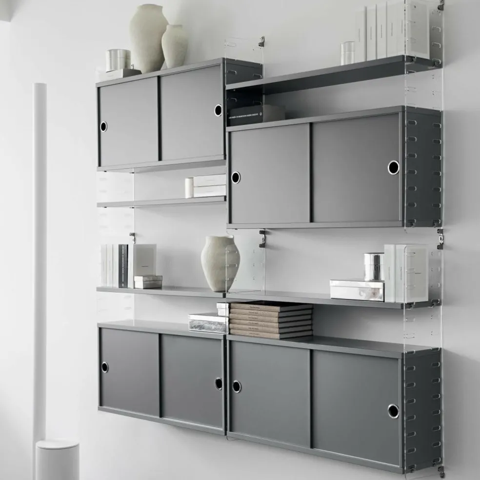 String System Hängeschrank mit Schiebetüren Tiefe 20cm