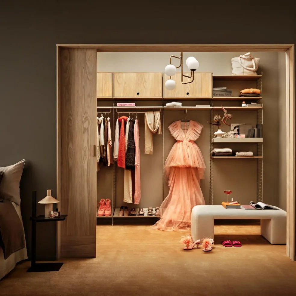 String System Schrankelement mit Klapptür 78x30cm