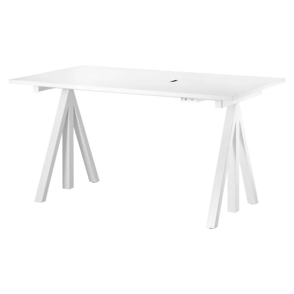 String Works Schreibtisch höhenverstellbar Gestell weiß