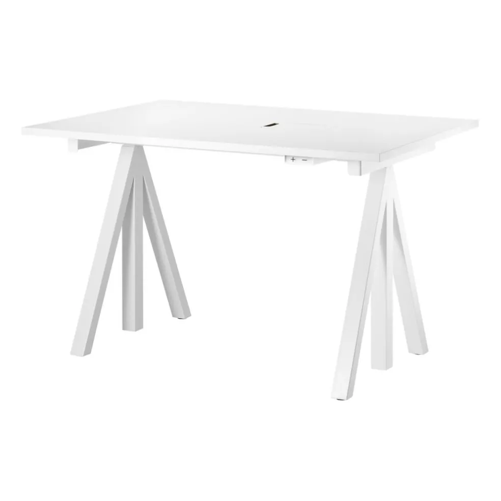 String Works Schreibtisch höhenverstellbar Gestell weiß