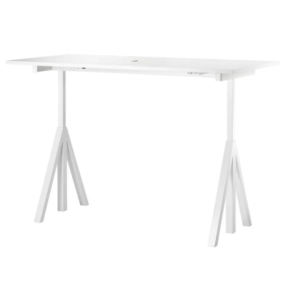 String Works Schreibtisch höhenverstellbar Gestell weiß