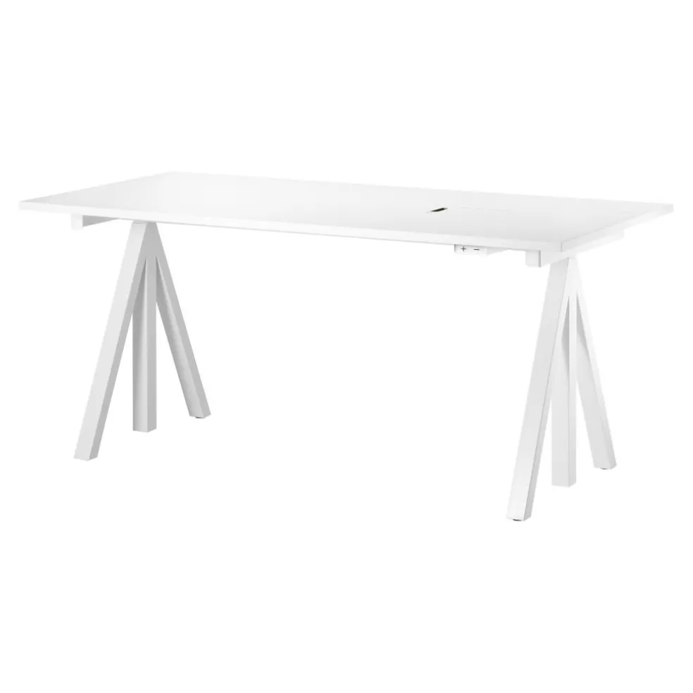 String Works Schreibtisch höhenverstellbar Gestell weiß