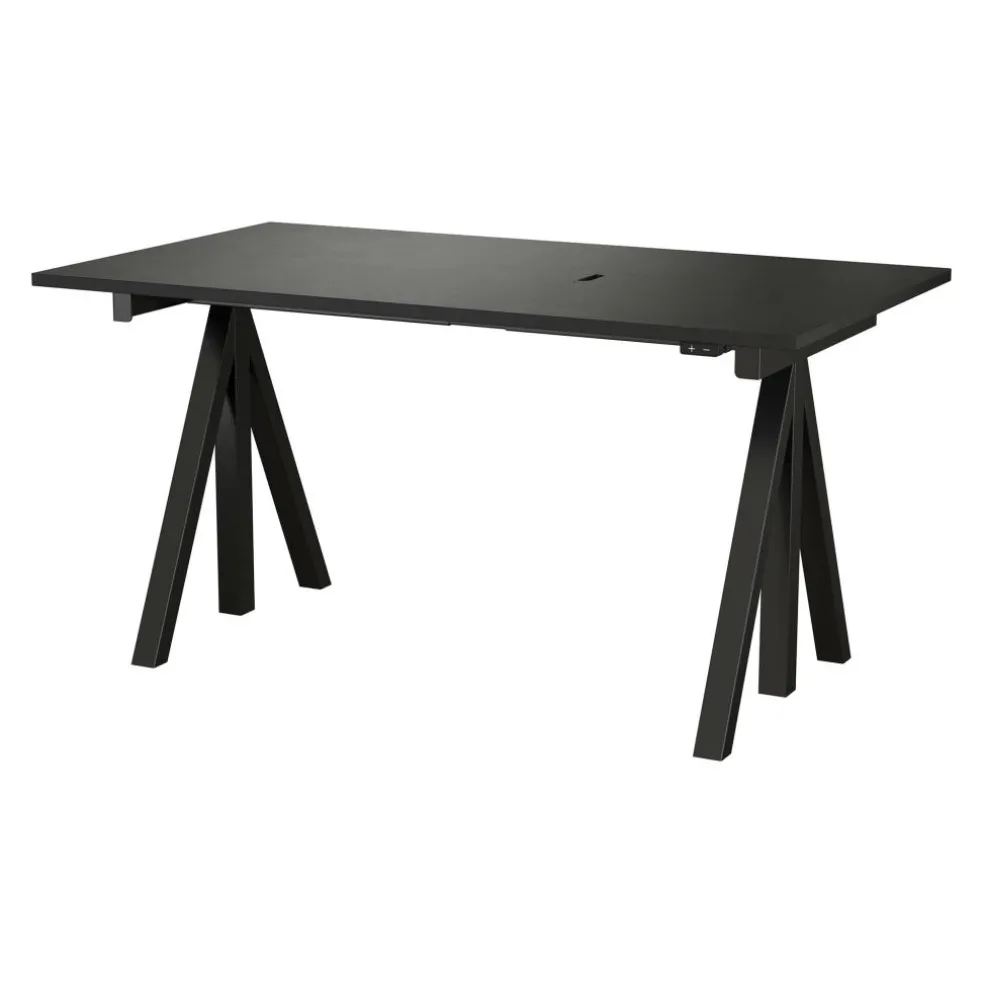 String Works Schreibtisch höhenverstellbar Gestell schwarz