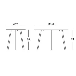 Striped Tavolo Tisch rund