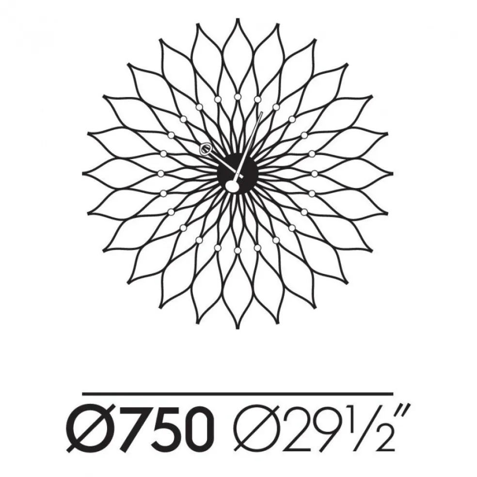 Sunflower Clock Nelson Wanduhr