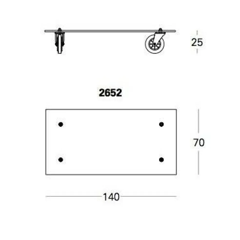 Tavolo Con Ruote Couchtisch 140x70cm